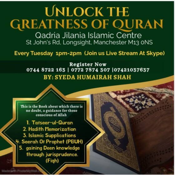 Weekly Islamic teaching circle at BKM Community Group Manchester