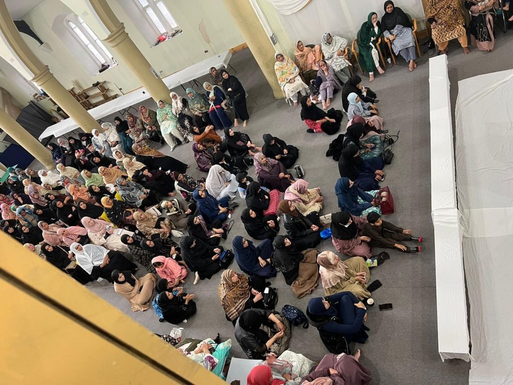Community gathering in the main hall