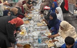 Community iftar during Ramadan at BKM Community Group Manchester