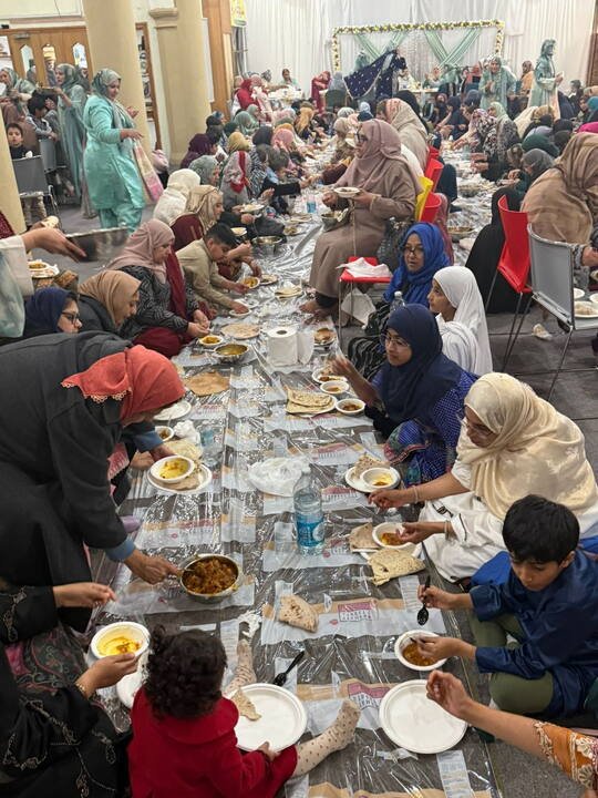 Community iftar during Ramadan at BKM Community Group Manchester