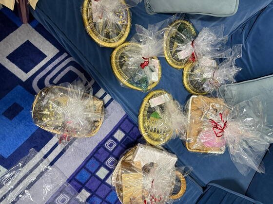Supplies prepared for distribution to families